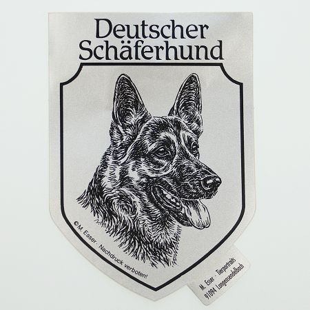 Adesivo stemma Pastore tedesco Lamina d'argento 75 x 110 mm solo da eurodog