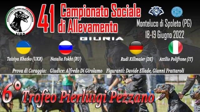 41° Campionato Sociale di Allevamento Dobermann 18-19 Giugno 2022