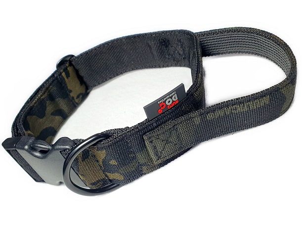 Collare in Nylon Multicam Black con maniglia, da 40 mm - marchio eurodog