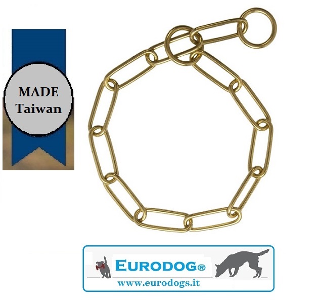 Collare salpelo in ottone puro massiccio-eurodog-metallo-ottone