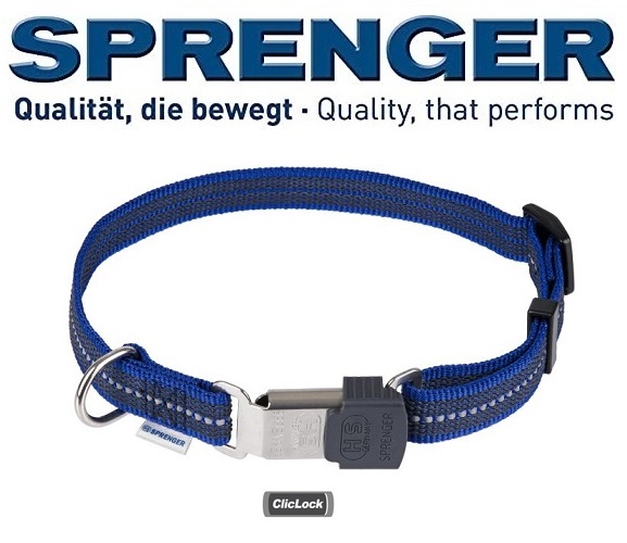 Collare Sprenger Gommato regolabile - riflettente, Blu eurodog
