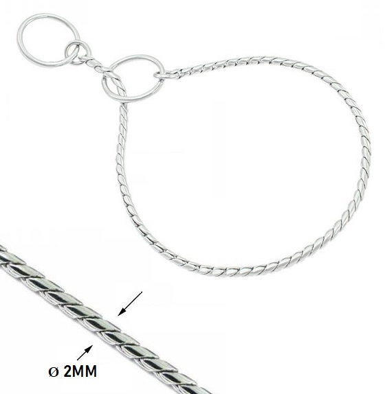 Collare catena Serpente Silver, 2.0 mm-eurodog