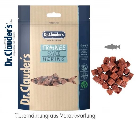 Dr.Clauder's Trainee Snacks gustosi cubetti di pesce aringa da ricompensa per esercizi del cane