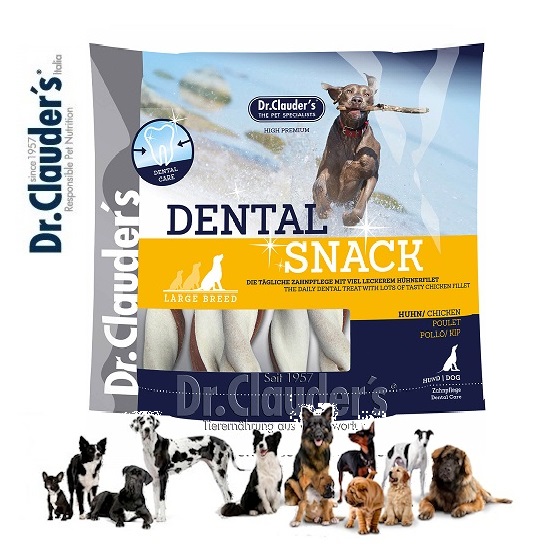 Dental snack Dr.Clauder's - Large breed da 500g,  igiene dentale