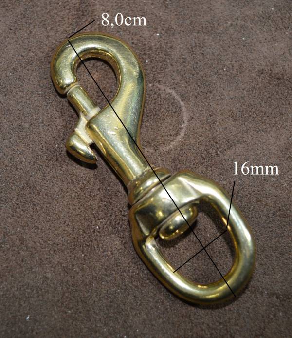 Moschettone in ottone di Herm. Sprenger Diametro interno 16mm Altezza 8.0cm Moschettone in ottone di Herm. Sprenger Diametro interno 16mm Altezza 8.0cm