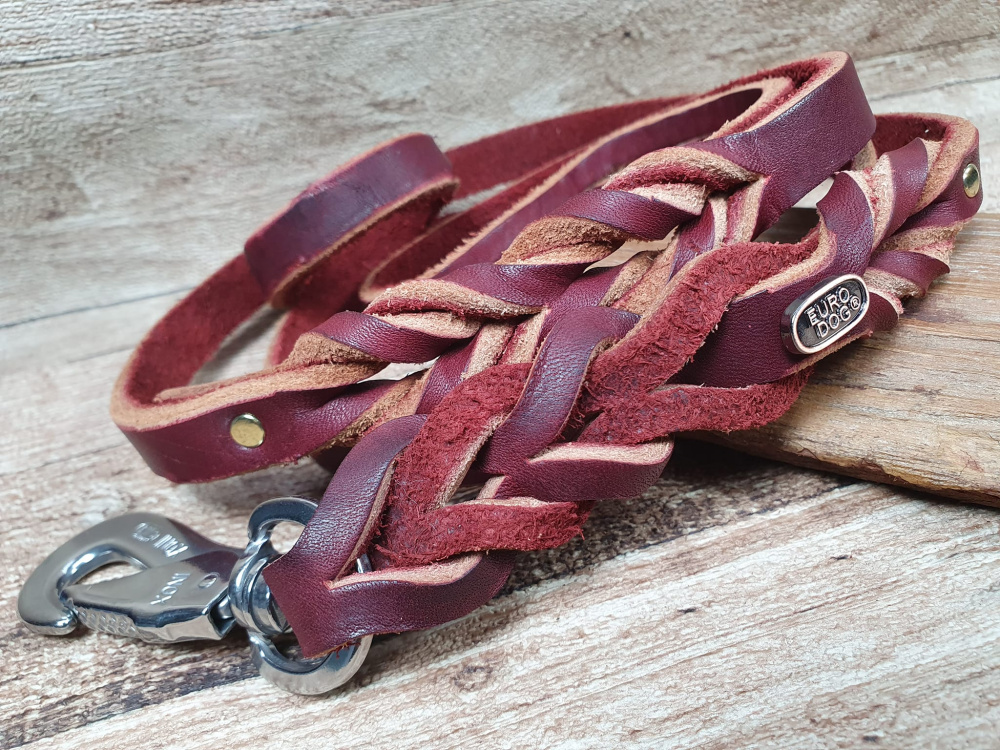 Utilia Pet GUINZAGLIO IN CUOIO TRIPLA TRECCIA Cm. 75 Col. Assortiti