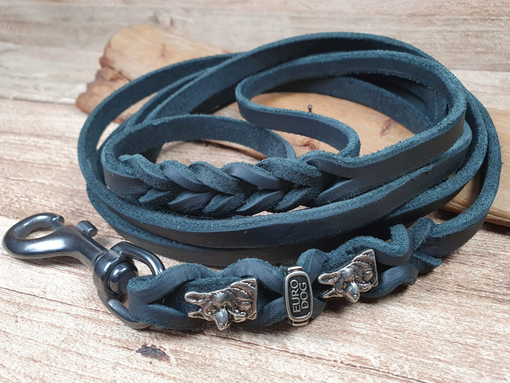 Leash leather with decoration of the German Shepherd eurodog