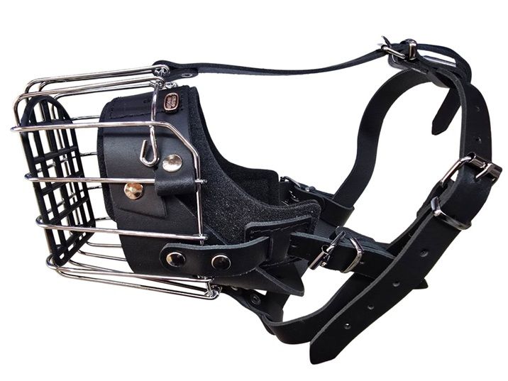 Museruola matallica comoda per Bullterier Pitbull, 9,5-33cm