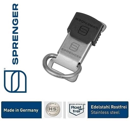 Sprenger Chiusura di sicurezza ClicLock con anello a D - Acciaio inossidabile Opaco-eurodog