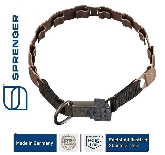 Sprenger Collare NeckTech Fun - ClickLock-acciaioinox-curogan-matt-nero-eurodog