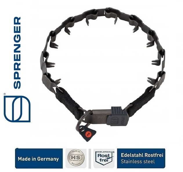 Sprenger Collare NeckTech Sport con ClicLock - Acciaio inox Nero Matt-eurodog