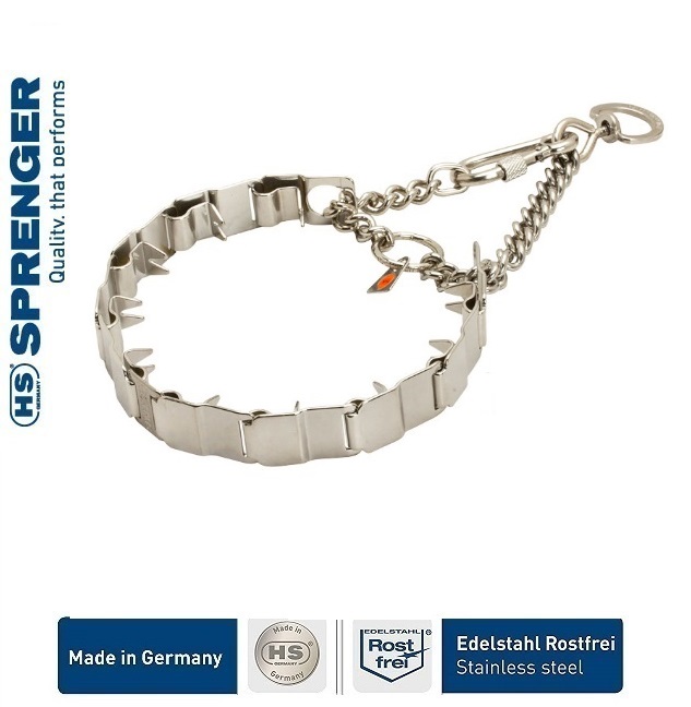 Sprenger Collare NeckTech Sport con le punte con catena di montaggio - Acciaio inossidabile